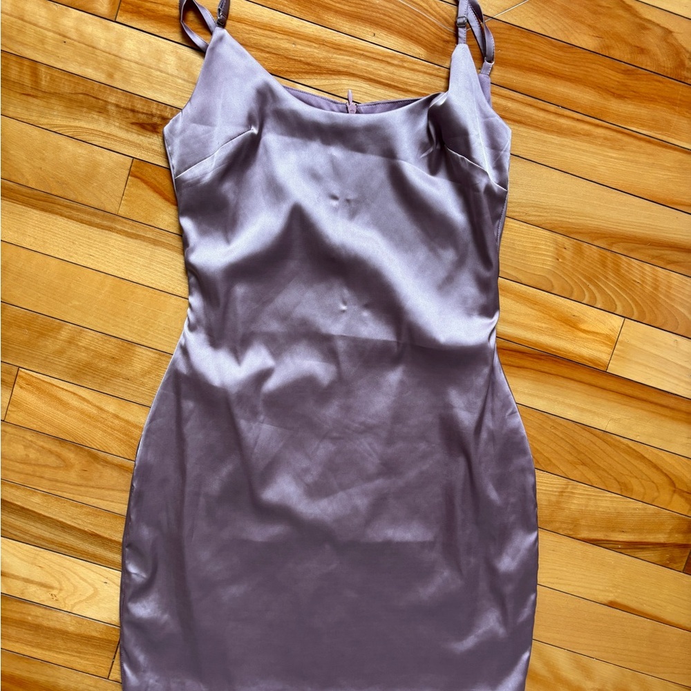 Misguided Lavender Satin Dress